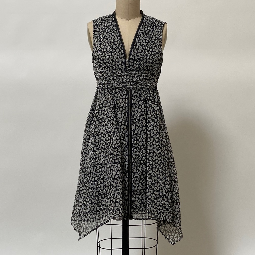 ALL SAINTS floral silk full zip and tie dress - Picture 2 of 12